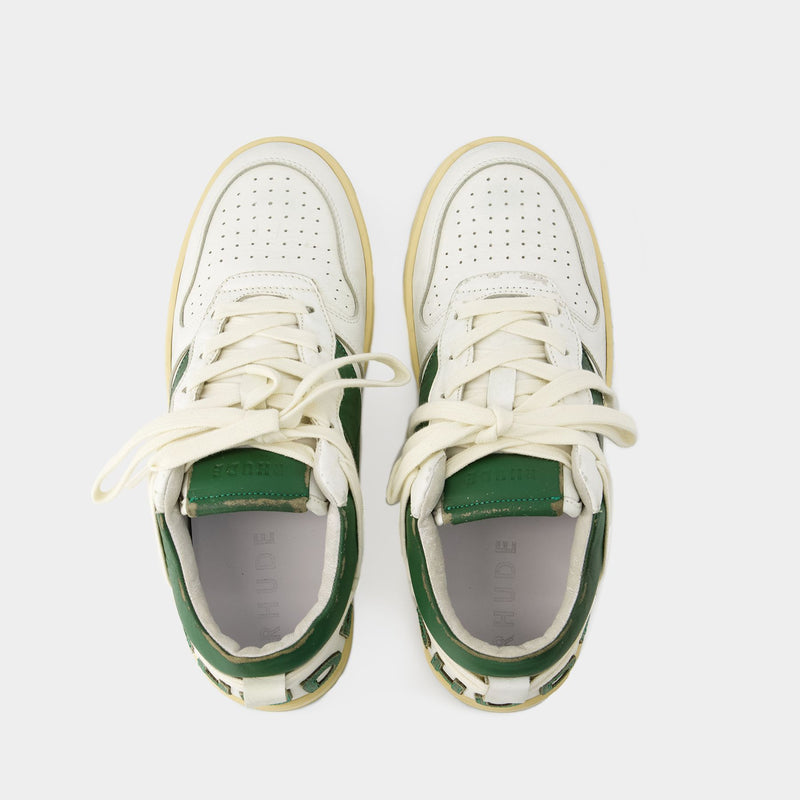 Rhecess Low Sneakers - Rhude - Leather - White/Green