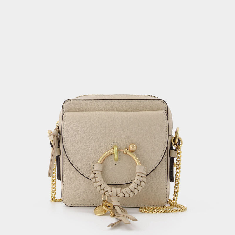 Joan Camera Bag in Cement Beige Leather