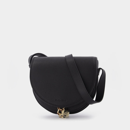 Mara Saddle Bag in Black Leather