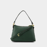 Joan Hobo Bag in Deep Green Marble Leather