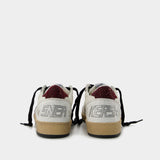 Ball Star Sneakers - Golden Goose -  White/Burgundy - Rubber
