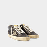 Mid Star Glitter Sneakers - Golden Goose - Leather - Black