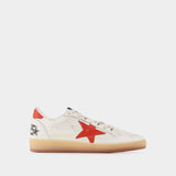 Ball Star Sneakers - Golden Goose -  White/Orange - Leather