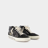 Mid Star Sneakers - Golden Goose -  Black - Leather