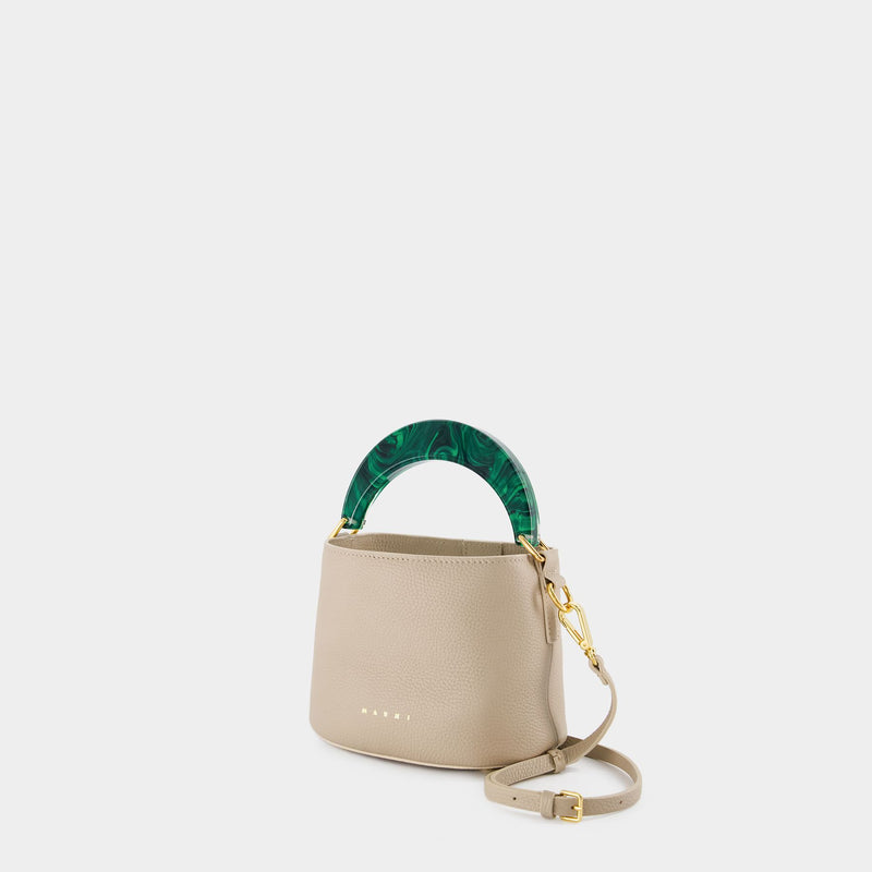 Mini Venice Bucket Hobo - Marni - Leather - Brown