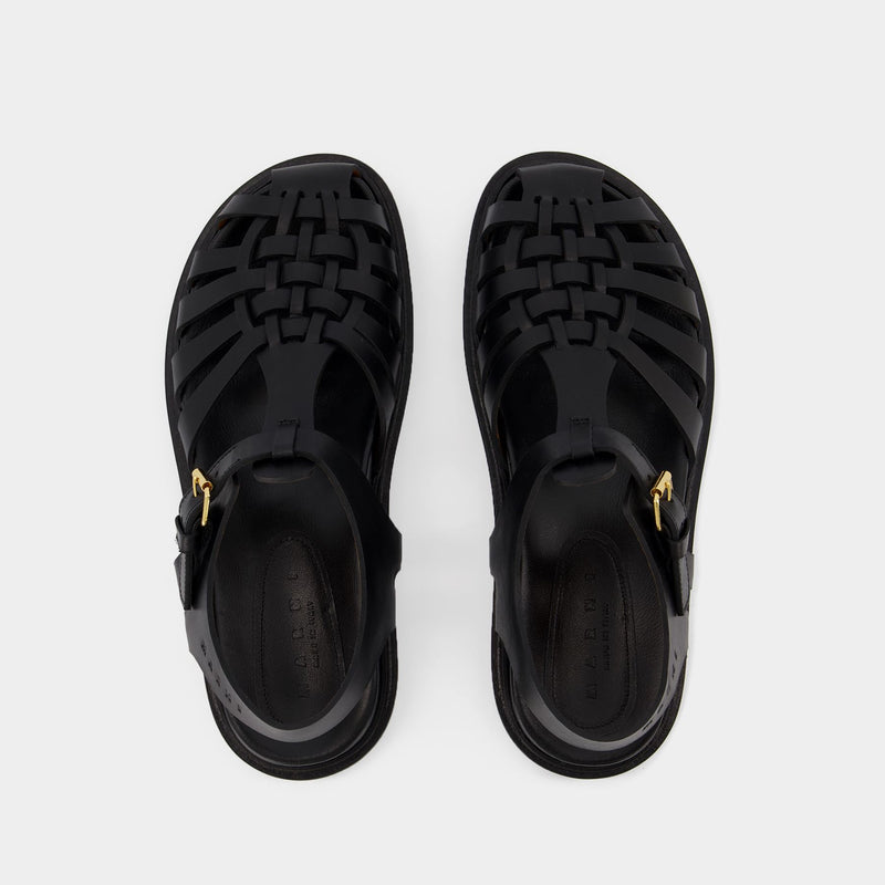 Fisherman Sandals - Marni - Black - Leather