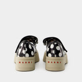 Mary Jane Sneakers - Marni - Leather - Black/Lily White