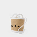 Mini Bucket Handbag - Marni - Sand Storm/Lily White - Leather