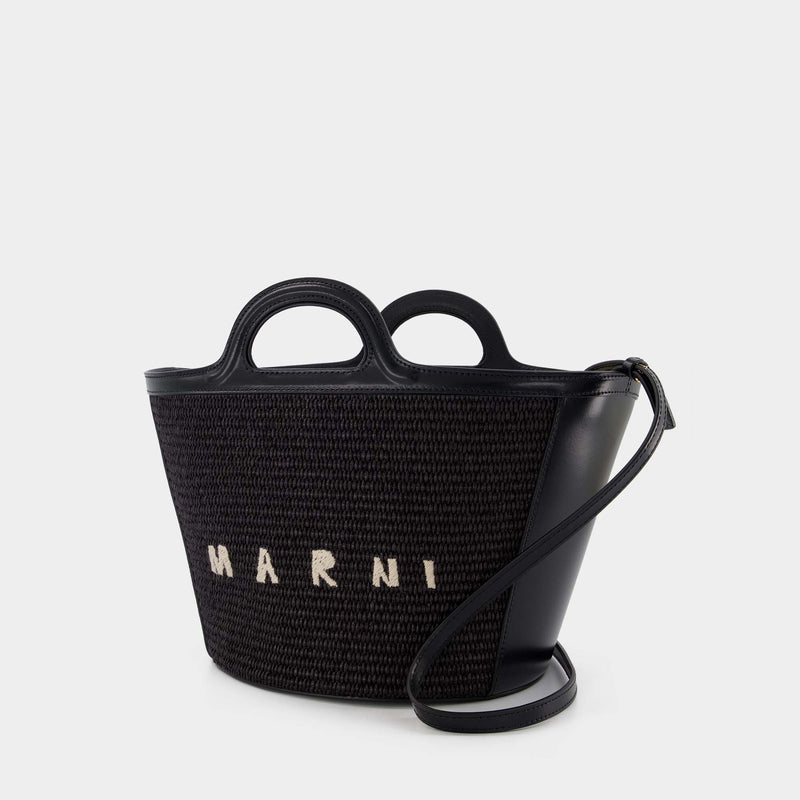 Tropicalia Small Shopper Bag - Marni - Black - Leather