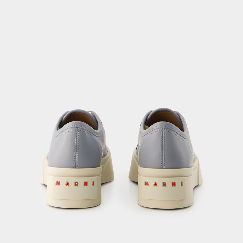 Laced Up Sneakers - Marni - Leather - Grey