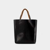 Shopping N/S W/Pocket Tote Bag - Marni - Royal/Black - Leather