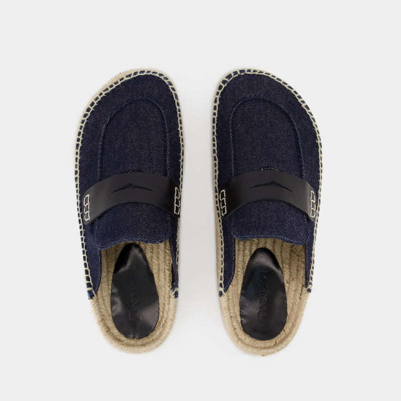 Espadrilles Slides - J.W. Anderson - Navy - Leather