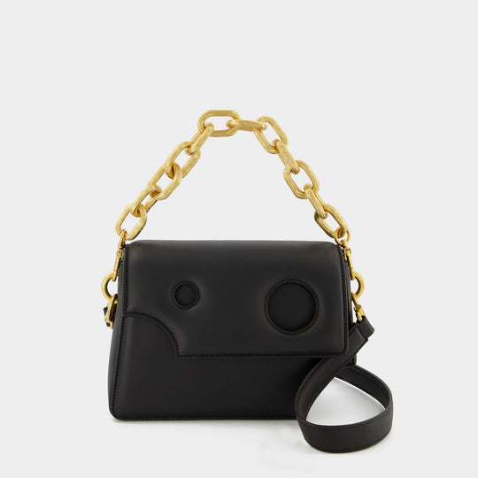 Burrow 24  Hobo Bag - Off White - Black/Clear - Leather