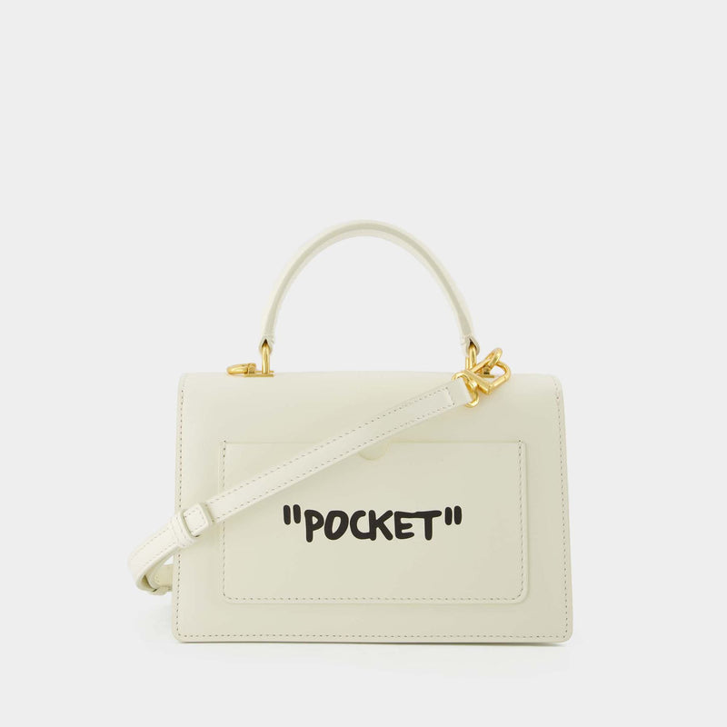 Jitney 1.4 Quote Hobo Bag - Off White - White/Black - Leather