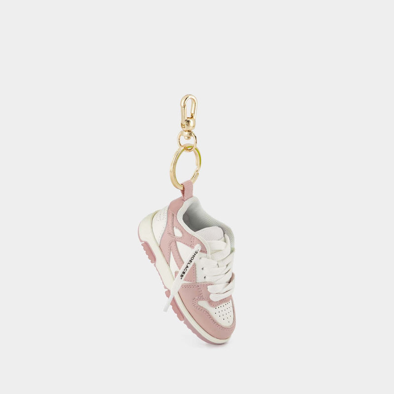 Ooo Key Holder - Off White - White/Pink - Leather