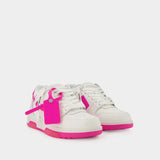 Midtop Sponge  Sneakers - Off White - White/Fuschia - Leather