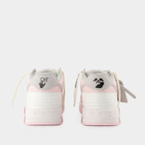 Out Of Office  Sneakers - Off White - Pink/Light Grey - Leather
