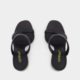 Bulky Slides - Off White - Black/Yellow - Leather