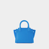 City Tote S Tote Bag - Off White - Light Blue  - Leather