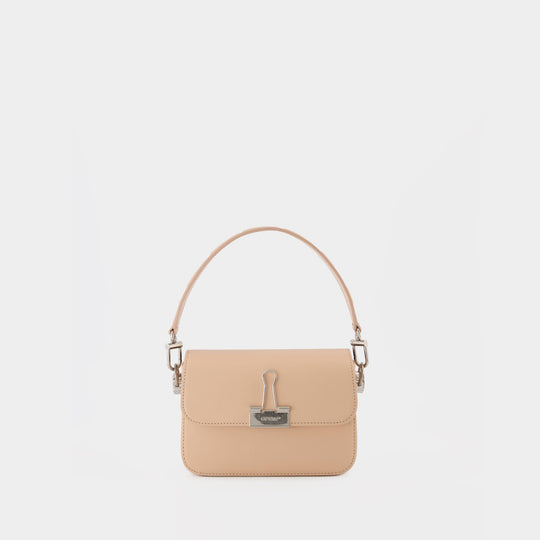 Plain Binder S Crossbody - Off White - Peach/Orange - Leather