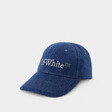 Den Logo Bookish Hat - Off White - Blue/White - Denim