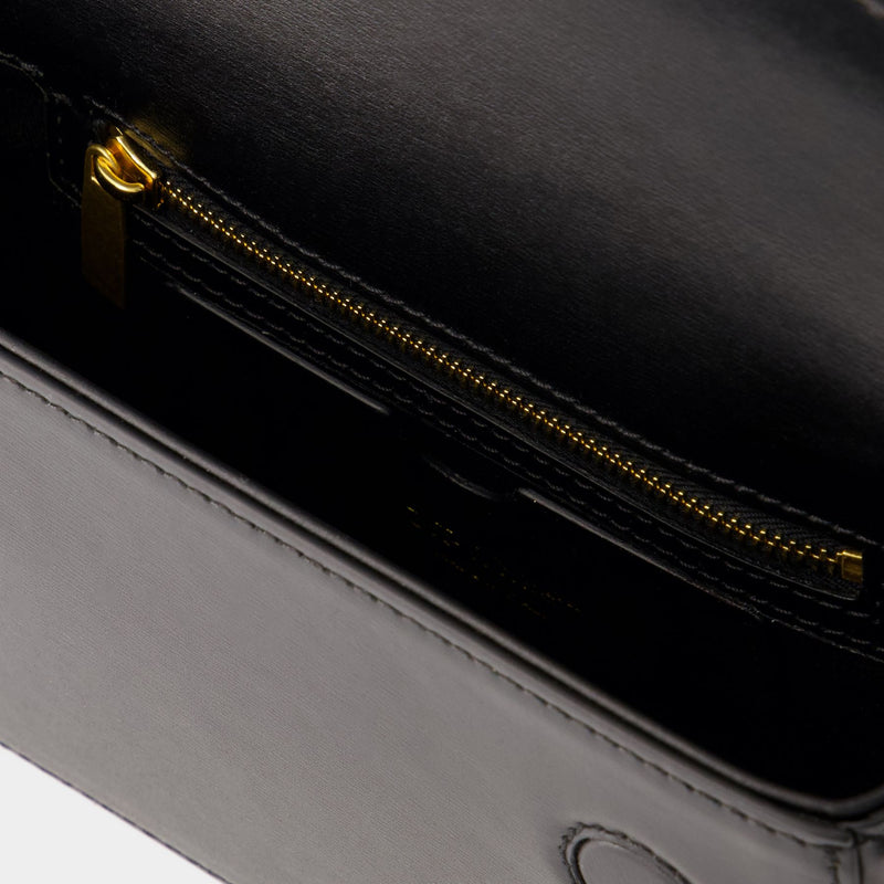 Hobo Plain Binder Bag - Off White - Leather - Black
