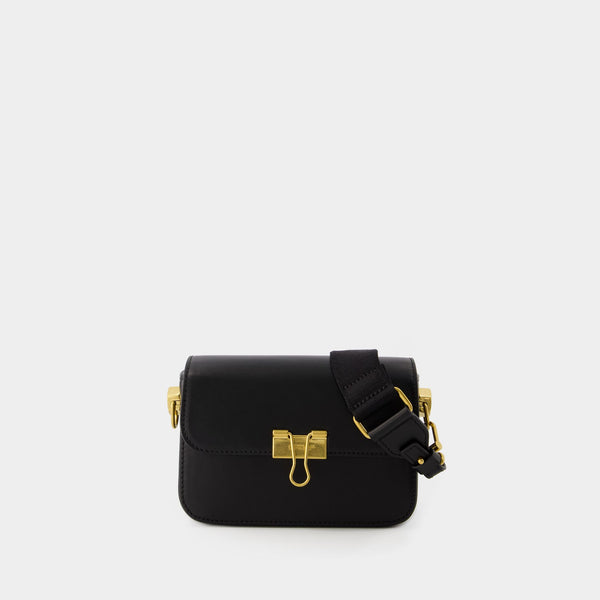 Hobo Plain Binder Bag - Off White - Leather - Black