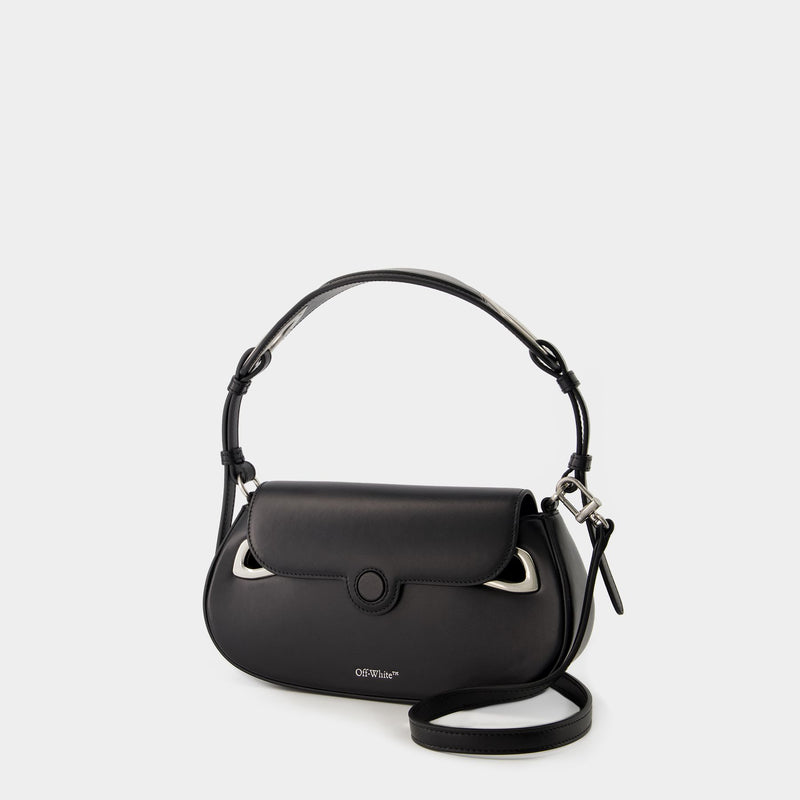 Clam Hobo Bag - Off White - Leather - Black