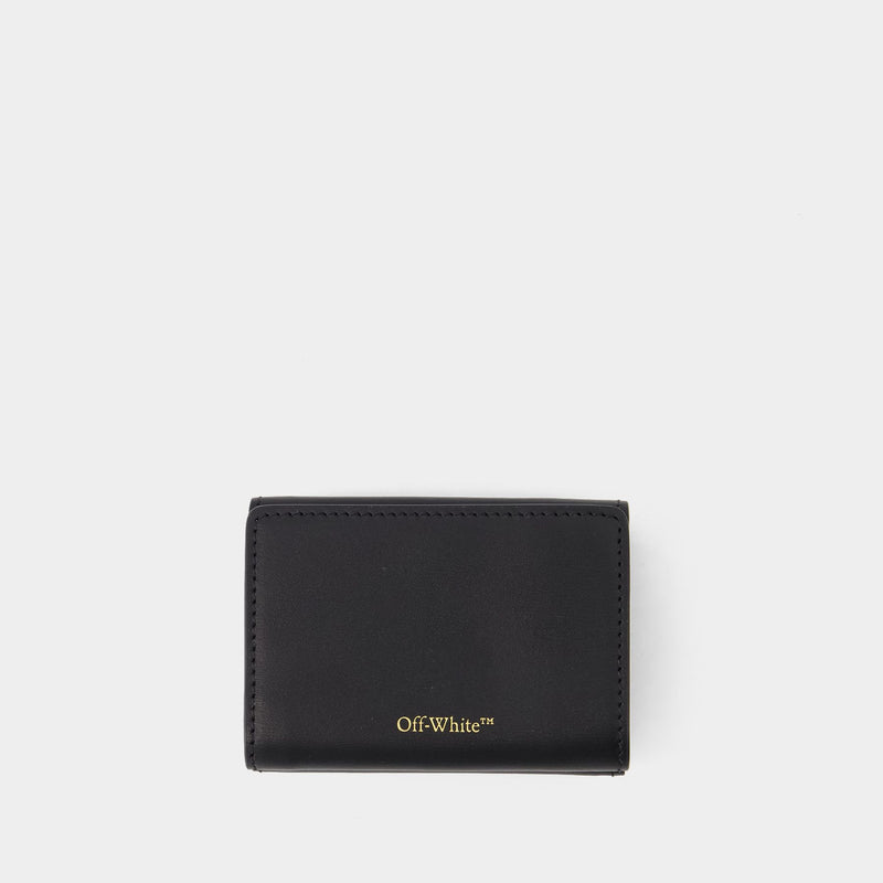 Mini Jitney Wallet - Off White - Leather - Black