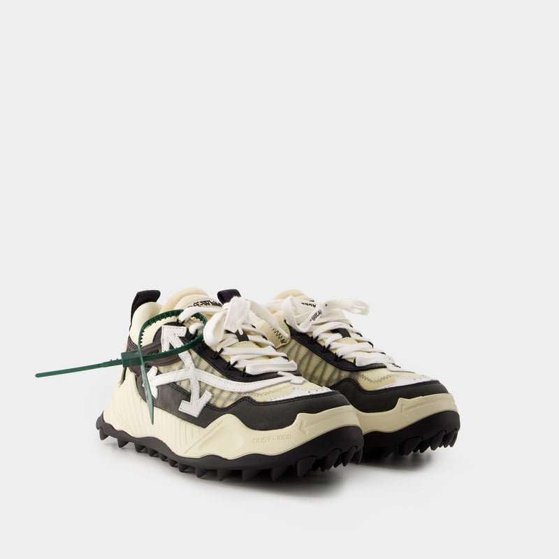 Odsy 1000 Sneakers - Off White - Leather - Black/Beige