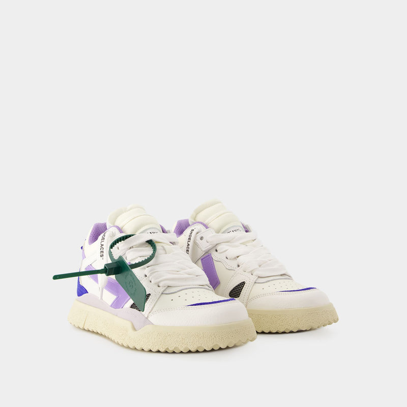 Midtop Sponge Sneakers - Off White - Leather - White/ Lilac