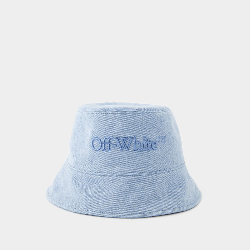 Logo Bucket Hat - Off White - Cotton - Light Blue