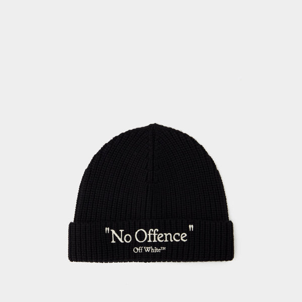 Wo No Offence Beanie - Off White - Wool - Black/White