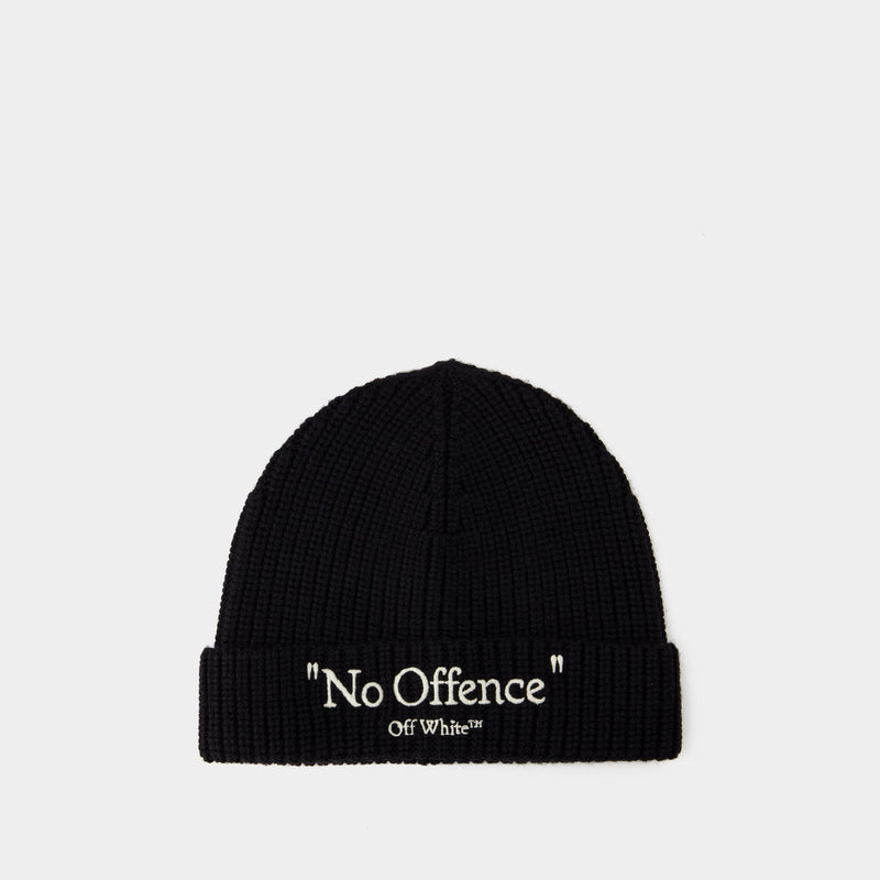Wo No Offence Beanie - Off White - Wool - Black/White