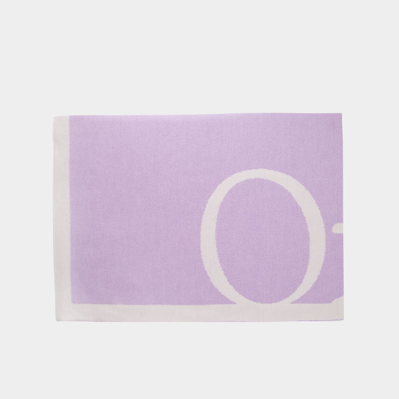 Logo Pixel Scarf - Off White - Wool - Purple/White