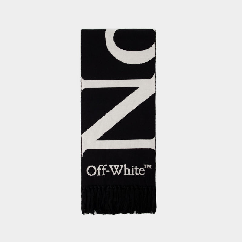 Wo No Offence Scarf - Off White - Wool - Black/White