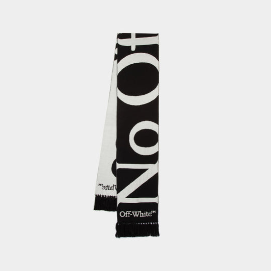 Wo No Offence Scarf - Off White - Wool - Black/White