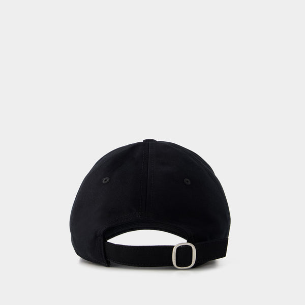 Drill Cap - Off White - Cotton - Black/White