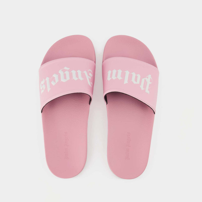 Pool Slider Mules - Palm Angels - Pink/White - Polyurethane