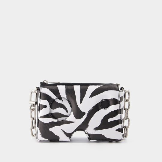 Burrow Zipped Pouch 20 Zebra Black White Shoulder & Hobo Bags