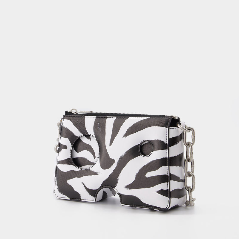 Burrow Zipped Pouch 20 Zebra Black White Shoulder & Hobo Bags