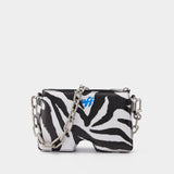 Burrow Zipped Pouch 20 Zebra Black White Shoulder & Hobo Bags