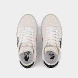 Low Vulcanized Canvas/Suede 110 White Black Sneakers