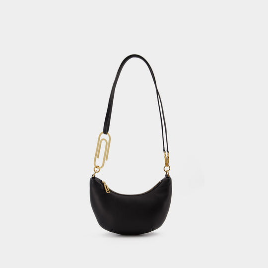 Logo Stamp Shoulder Bag - Off White - Leather - Black