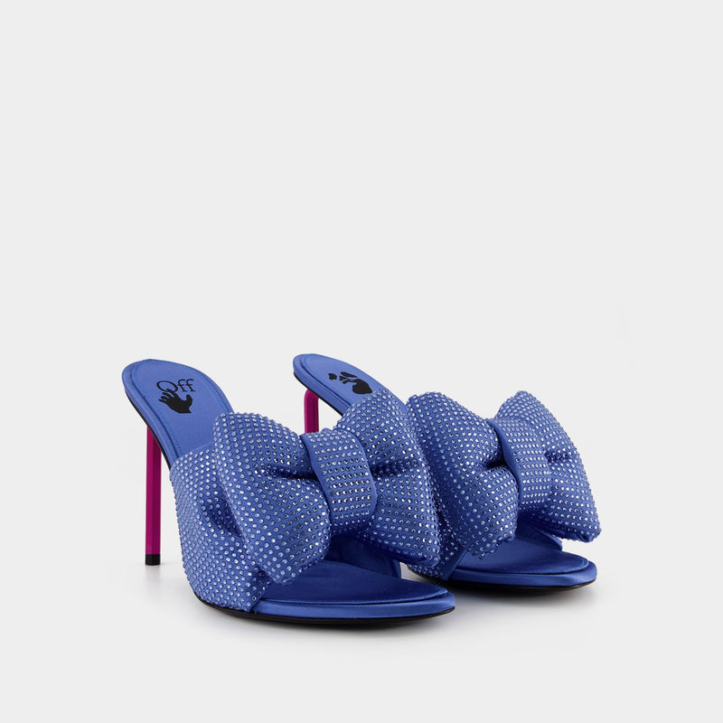 Allen Bow Strass Pop Mules in Blue/Pink