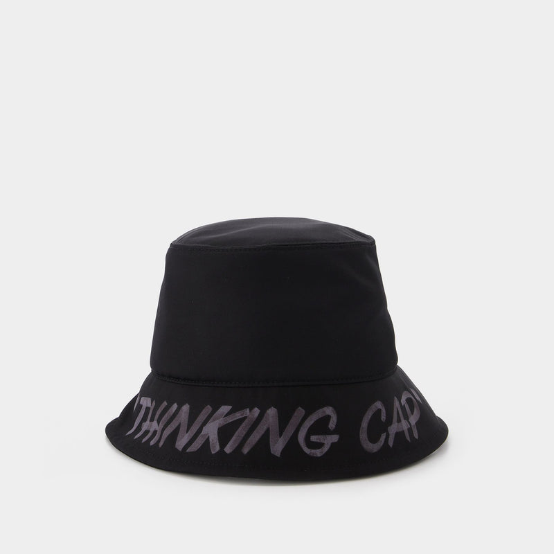 Thinking Cap Bucket Hat in Black / White