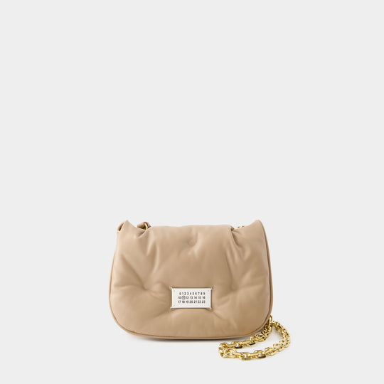 Glam Slam Flap Small Crossbody - Maison Margiela - Leather - Beige