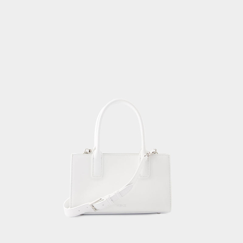 Small Tote Bag - Versace - Leather - White