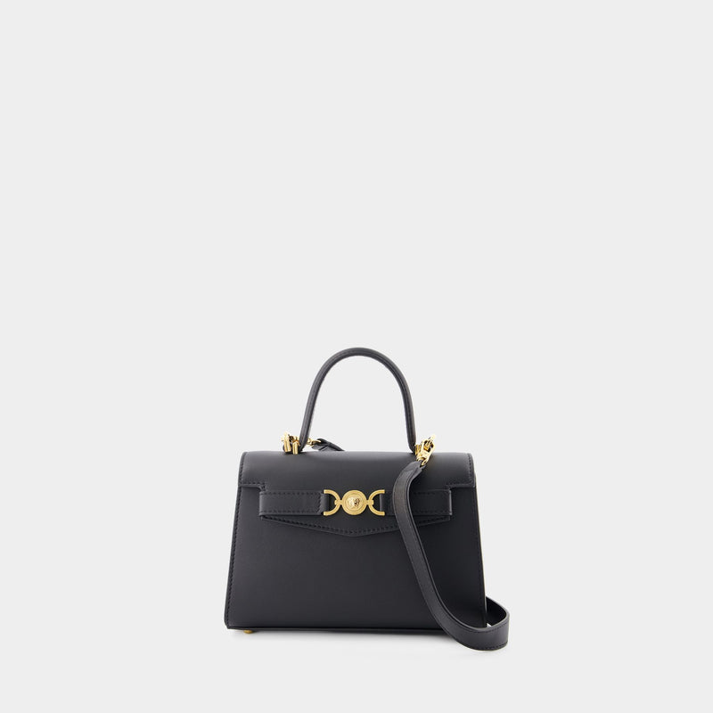 Small Top Handle Bag - Versace - Leather - Black