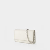 Large Chain Wallet in White Leather